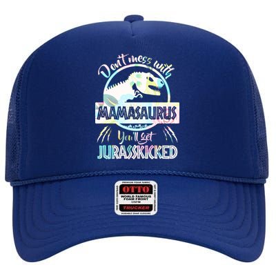 Don't Mess With Mamasaurus High Crown Mesh Back Trucker Hat