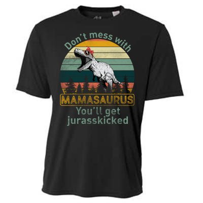 Don't Mess With Mamasaurus Jurrasskicked Cooling Performance Crew T-Shirt