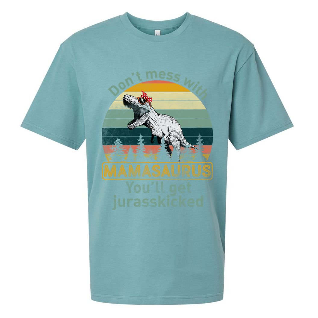 Don't Mess With Mamasaurus Jurrasskicked Sueded Cloud Jersey T-Shirt