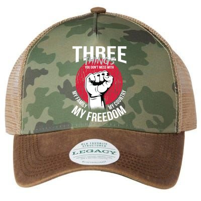 Don't Mess With Me Freedom Quote Legacy Tie Dye Trucker Hat