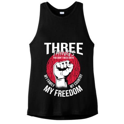Don't Mess With Me Freedom Quote Ladies PosiCharge Tri-Blend Wicking Tank