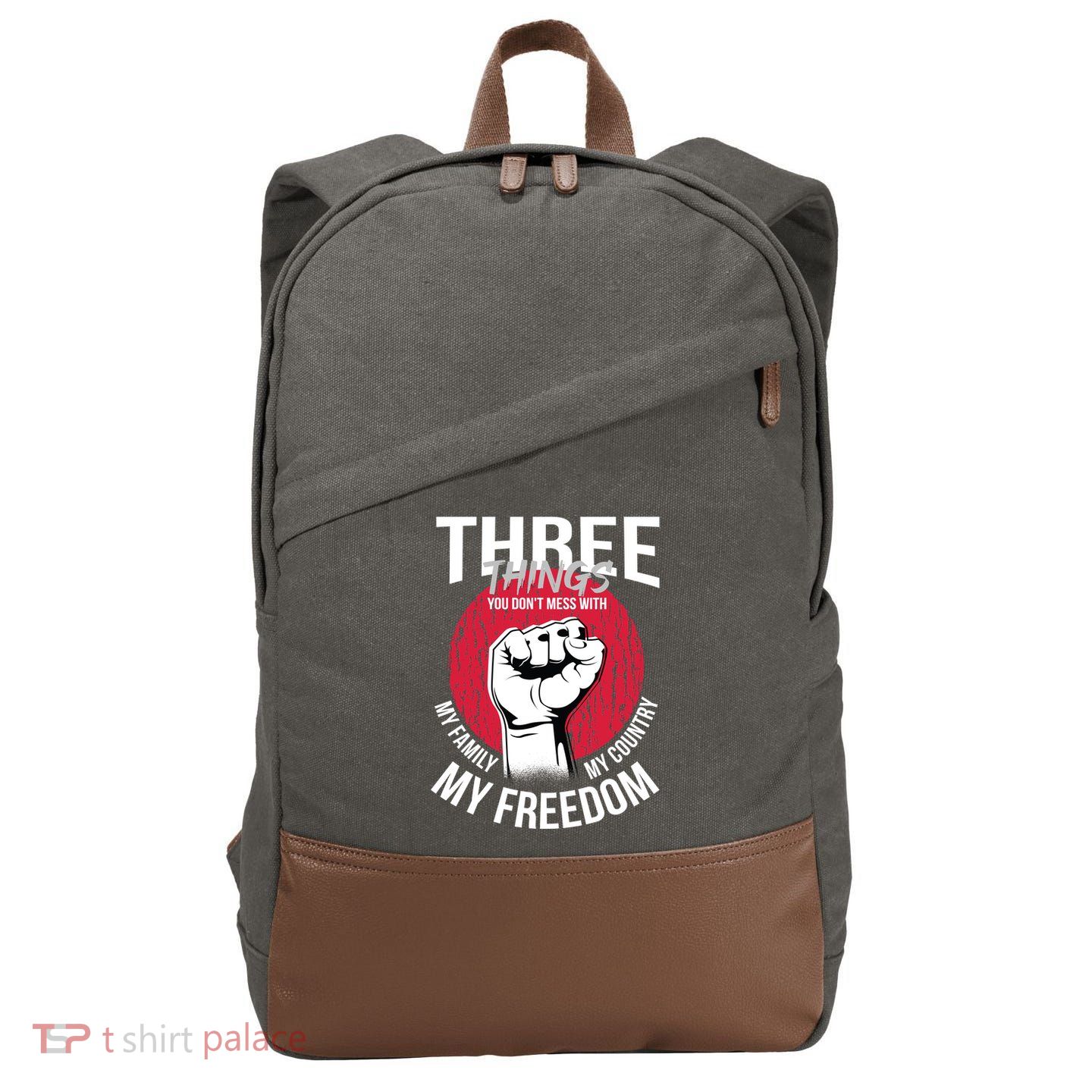 Don't Mess With Me Freedom Quote Cotton Canvas Backpack