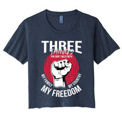 Don't Mess With Me Freedom Quote Crop Top