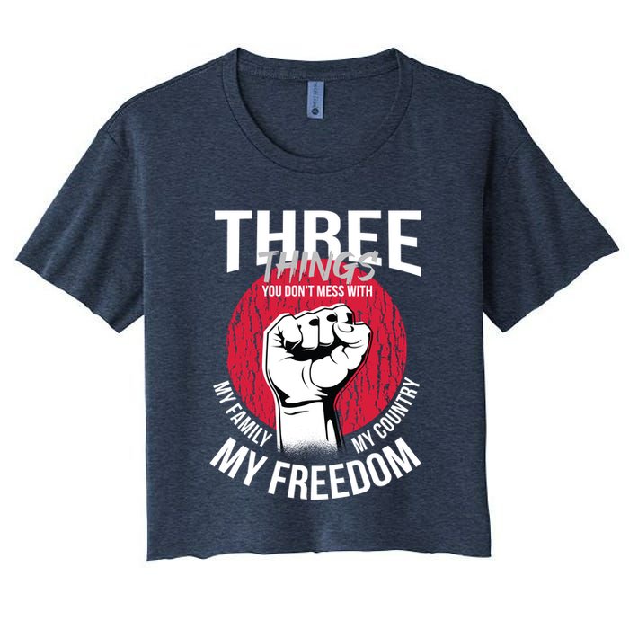 Don't Mess With Me Freedom Quote Crop Top