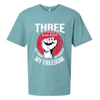 Don't Mess With Me Freedom Quote Sueded Cloud Jersey T-Shirt