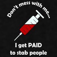 Don't Mess With Me I Get Paid To Stab People Ladies PosiCharge Tri-Blend Wicking Tank