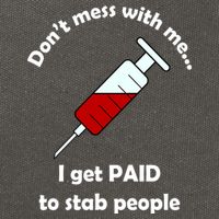 Don't Mess With Me I Get Paid To Stab People Cotton Canvas Backpack