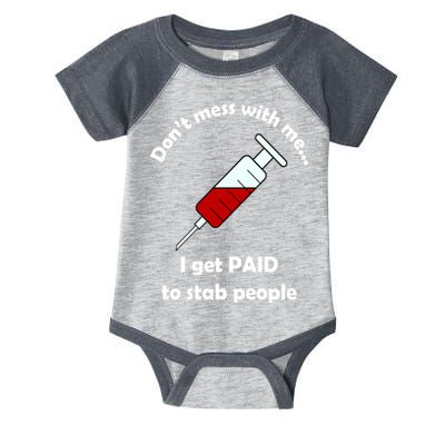Don't Mess With Me I Get Paid To Stab People Infant Baby Jersey Bodysuit