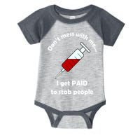 Don't Mess With Me I Get Paid To Stab People Infant Baby Jersey Bodysuit
