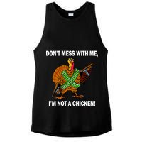 Don't Mess With Me I'm Not A Chicken Turkey Gun Ladies PosiCharge Tri-Blend Wicking Tank