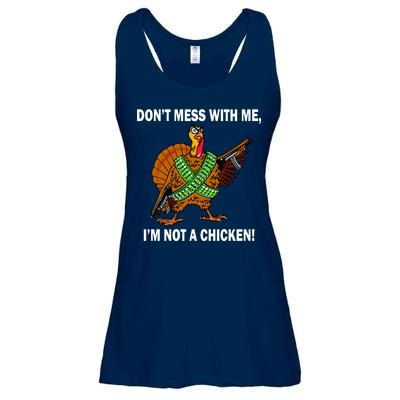 Don't Mess With Me I'm Not A Chicken Turkey Gun Ladies Essential Flowy Tank