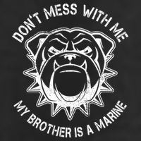 Don't Mess With Me My Brother Is A Marine Bulldog Adult Drive Performance Visor