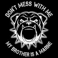 Don't Mess With Me My Brother Is A Marine Bulldog Wool Snapback Cap