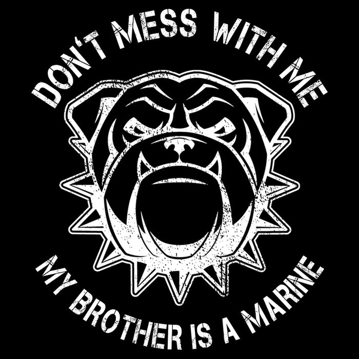 Don't Mess With Me My Brother Is A Marine Bulldog Wool Snapback Cap