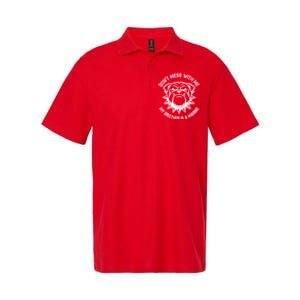 Don't Mess With Me My Brother Is A Marine Bulldog Softstyle Adult Sport Polo