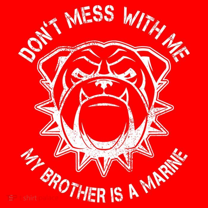 Don't Mess With Me My Brother Is A Marine Bulldog Short Acrylic Beanie