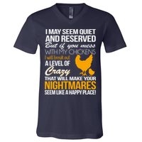 Don't Mess With My Chickens V-Neck T-Shirt