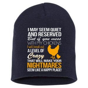 Don't Mess With My Chickens Short Acrylic Beanie