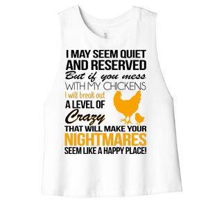 Don't Mess With My Chickens Women's Racerback Cropped Tank