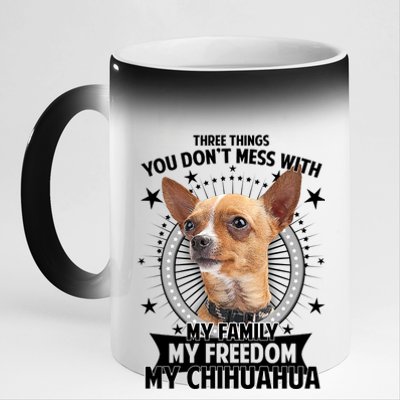 Don't Mess With My Chihuahua 11oz Black Color Changing Mug