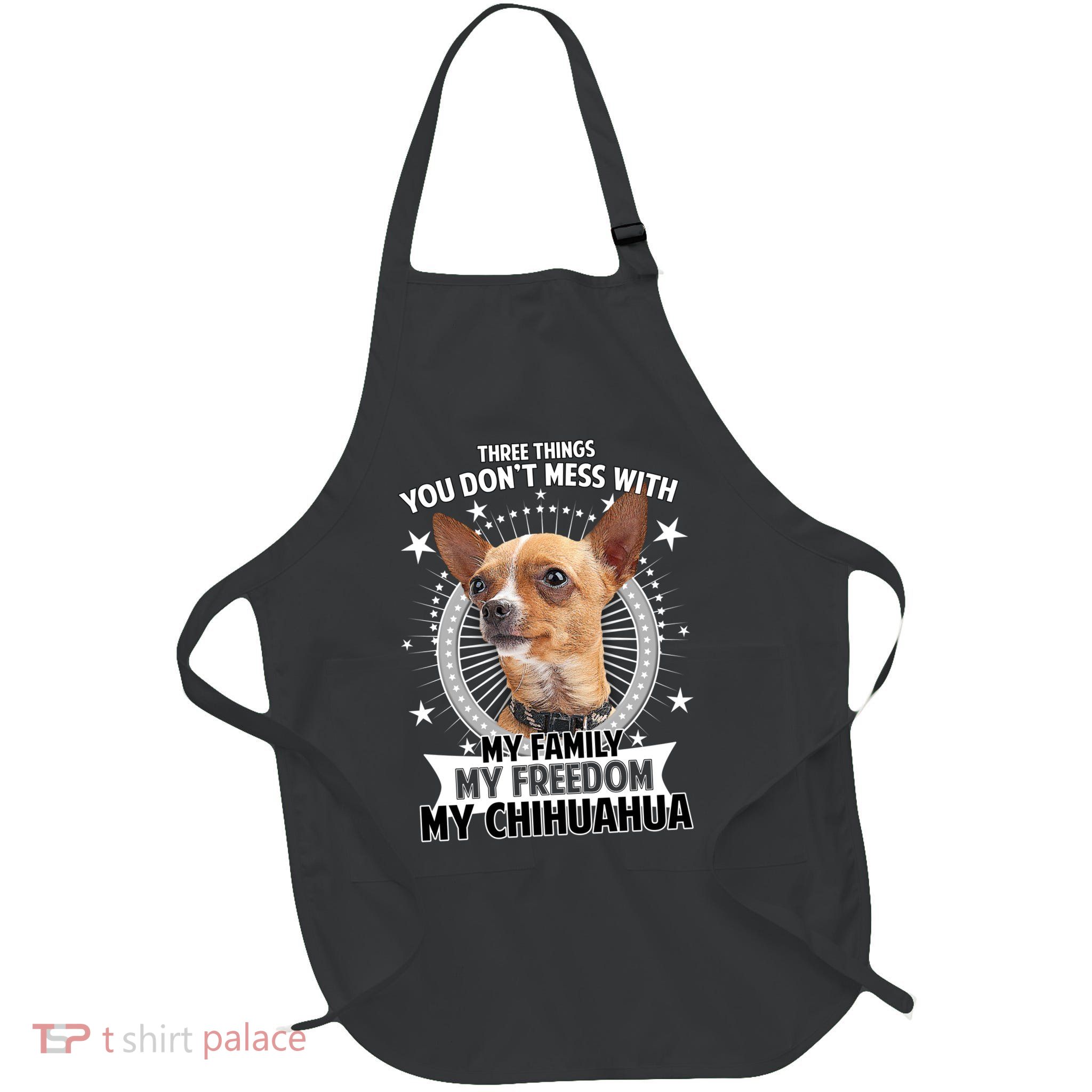 Don't Mess With My Chihuahua Full-Length Apron With Pockets
