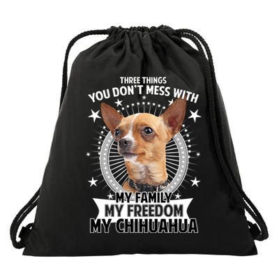 Don't Mess With My Chihuahua Drawstring Bag