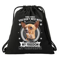 Don't Mess With My Chihuahua Drawstring Bag