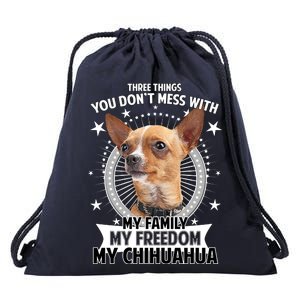 Don't Mess With My Chihuahua Drawstring Bag