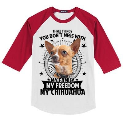 Don't Mess With My Chihuahua Kids Colorblock Raglan Jersey