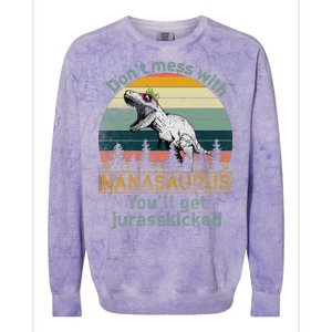 Don't Mess with Nanasaurus Colorblast Crewneck Sweatshirt