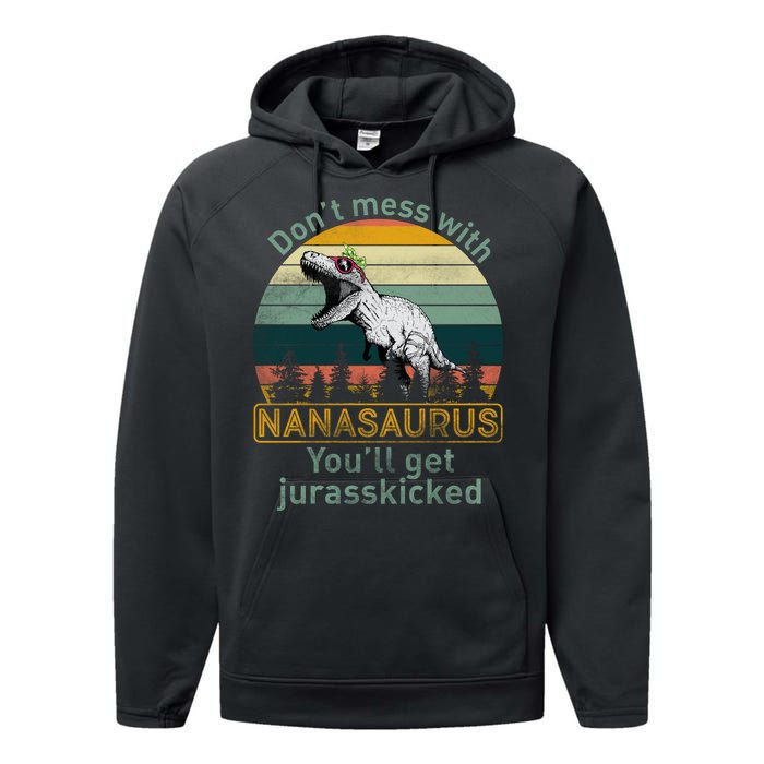 Don't Mess with Nanasaurus Performance Fleece Hoodie