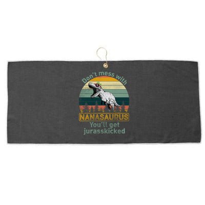 Don't Mess with Nanasaurus Large Microfiber Waffle Golf Towel