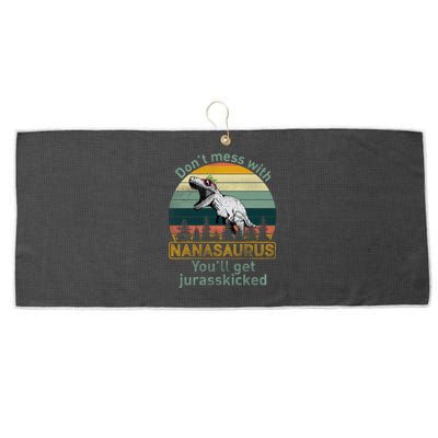 Don't Mess with Nanasaurus Large Microfiber Waffle Golf Towel