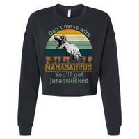 Don't Mess with Nanasaurus Cropped Pullover Crew
