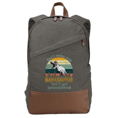 Don't Mess with Nanasaurus Cotton Canvas Backpack