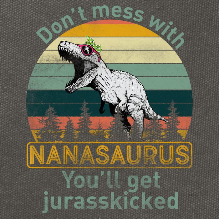 Don't Mess with Nanasaurus Cotton Canvas Backpack