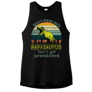 Don't Mess With Papasaurus Ladies PosiCharge Tri-Blend Wicking Tank