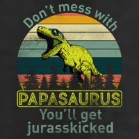 Don't Mess With Papasaurus Garment-Dyed Fleece Hoodie