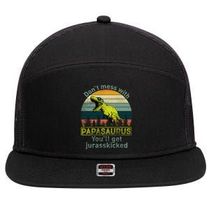 Don't Mess With Papasaurus 7 Panel Mesh Trucker Snapback Hat