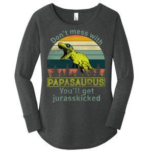 Don't Mess With Papasaurus Women's Perfect Tri Tunic Long Sleeve Shirt