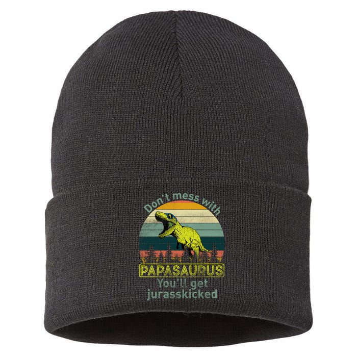 Don't Mess With Papasaurus Sustainable Knit Beanie