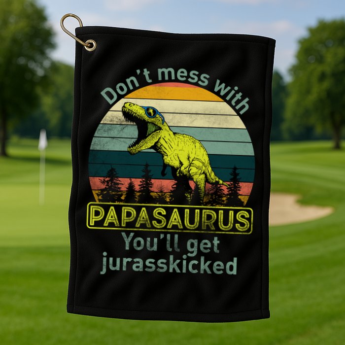 Don't Mess With Papasaurus Golf Towel