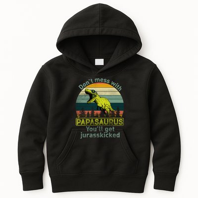 Don't Mess With Papasaurus Kids Hoodie