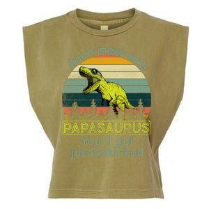 Don't Mess With Papasaurus Garment-Dyed Women's Muscle Tee