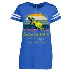 Don't Mess With Papasaurus Enza Ladies Jersey Football T-Shirt