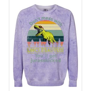 Don't Mess With Unclesaurus Colorblast Crewneck Sweatshirt