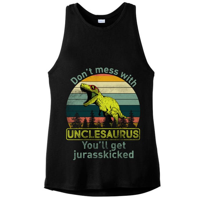 Don't Mess With Unclesaurus Ladies PosiCharge Tri-Blend Wicking Tank
