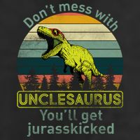 Don't Mess With Unclesaurus Garment-Dyed Fleece Hoodie
