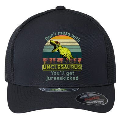 Don't Mess With Unclesaurus Flexfit Unipanel Trucker Cap