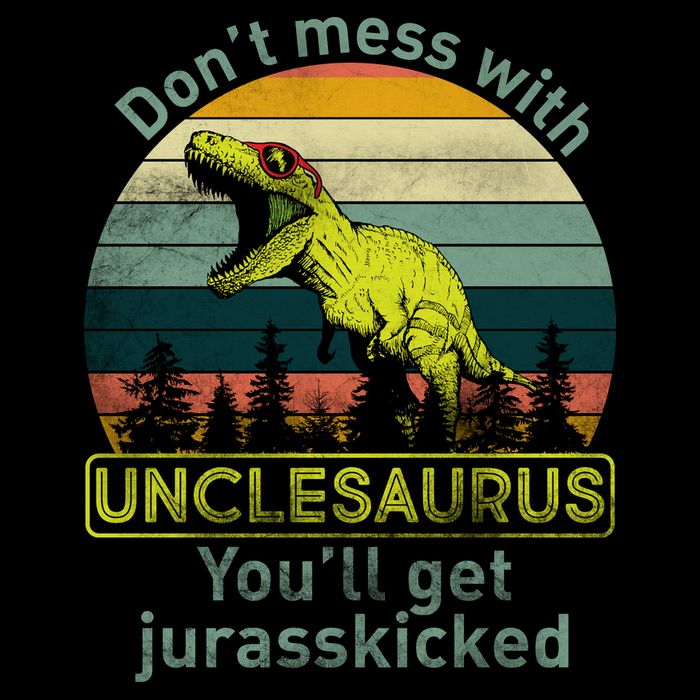 Don't Mess With Unclesaurus Full-Length Apron With Pockets